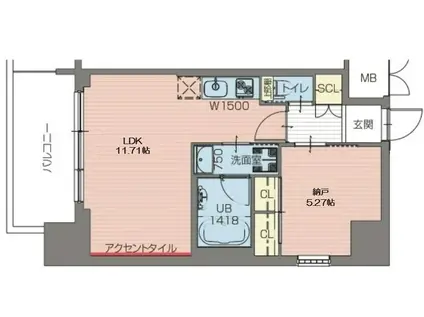 プレジオ難波(1LDK/6階)の間取り写真