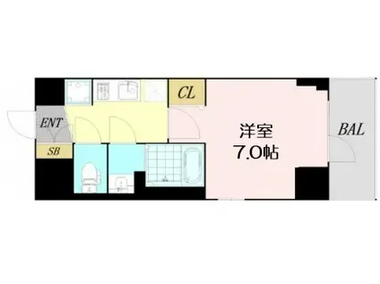 CITY LUX NAMBA サウス(1K/12階)の間取り写真