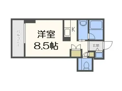 アーデンタワー南堀江(1K/7階)の間取り写真