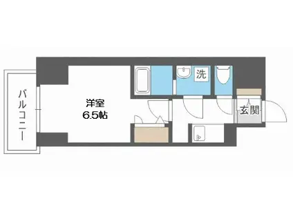 S-RESIDENCE福島玉川TRES(1K/2階)の間取り写真