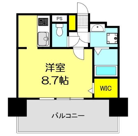 ドゥーエ森ノ宮(1K/4階)の間取り写真