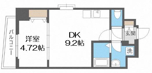 シェリロ神山(1LDK/8階)の間取り写真