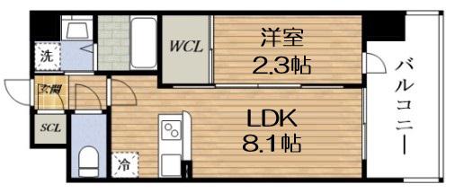 セレニテ十三ミラク(1LDK/11階)の間取り写真