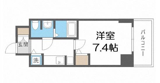 S-RESIDENCE北浜(1K/9階)の間取り写真