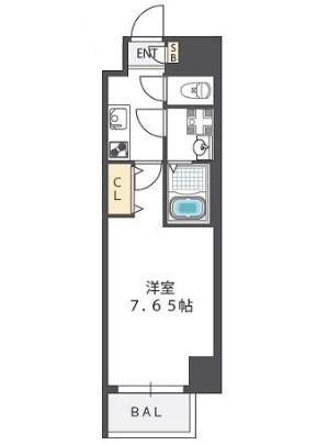 ES-GRANDE大阪福島(1K/10階)の間取り写真