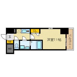 エスリード難波ステーションプラザ(1K/8階)の間取り写真