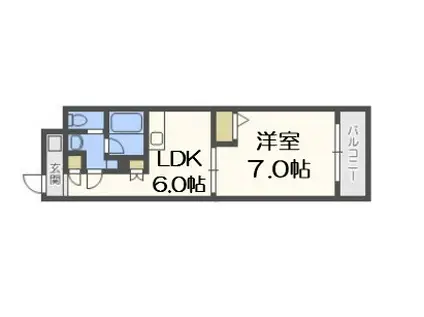 フェニックス日本橋高津(1LDK/8階)の間取り写真