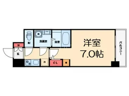 S-RESIDENCE難波大国町TRES(1K/10階)の間取り写真