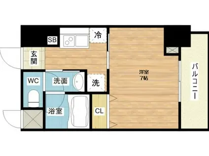 GRAND VILLASSE 福島(1K/3階)の間取り写真