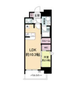 セレニテフラン本町(1LDK/13階)の間取り写真