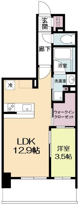 リビオメゾン新大阪(1LDK/14階)の間取り写真