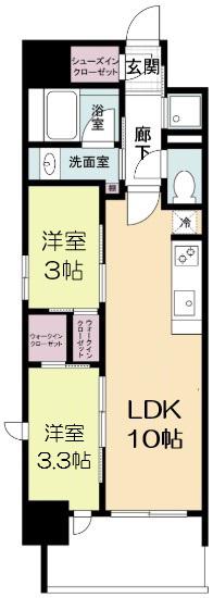 リビオメゾン新大阪(2LDK/4階)の間取り写真