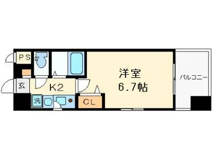 エステムコート大阪城北 天満の杜(1K/12階)の間取り写真