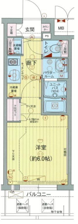 プレサンス新大阪ヴィガ(1K/5階)の間取り写真