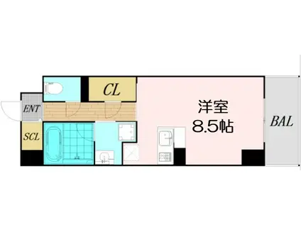 ドゥーエ立売堀(ワンルーム/12階)の間取り写真