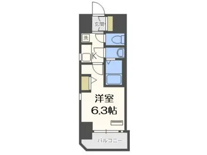 エステムコートディアシティウエスト(1K/2階)の間取り写真