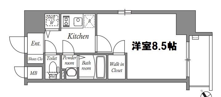 エスリード大阪城アクシス(1K/11階)の間取り写真