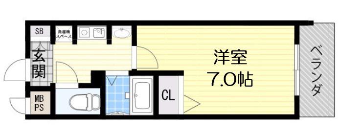 クリエイト21アテンドル梅田(1K/3階)の間取り写真