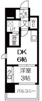 レジュールアッシュ アーバンリッシュ(1DK/8階)の間取り写真