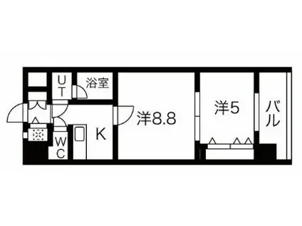 THE MUSIC COURT(2K/7階)の間取り写真