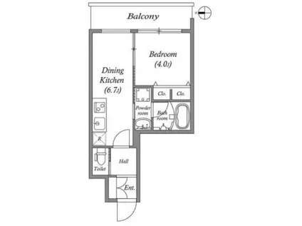 スプランディッド安土町(1DK/8階)の間取り写真