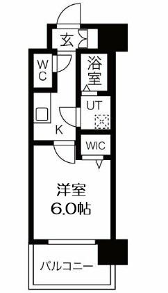 レジュールアッシュ京橋(1K/9階)の間取り写真