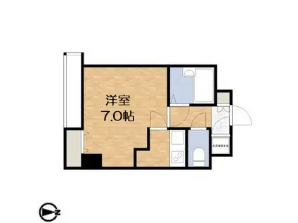 ドゥムール新町(ワンルーム/7階)の間取り写真