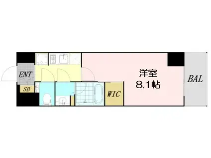 ザ・パークハビオ塚本(1K/13階)の間取り写真