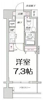 セレッソコート リバーサイドOSAKA(1K/7階)の間取り写真