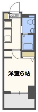エステムプラザ大手前エヴァース(1K/6階)の間取り写真