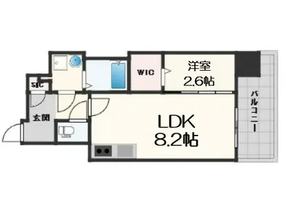 コンフォリア・リヴ南森町Ⅱ(1LDK/14階)の間取り写真