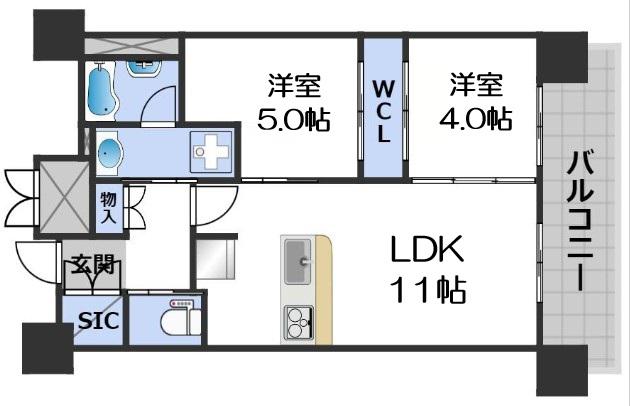 セレニテ心斎橋グランデ(1SLDK/14階)の間取り写真