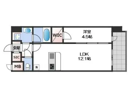 スプランディッド新大阪VII(1LDK/7階)の間取り写真