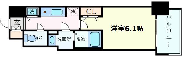 レオンコンフォート本町(1K/15階)の間取り写真