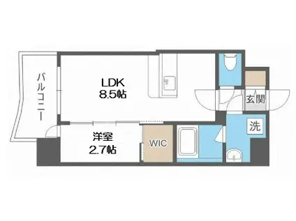 セレニテ福島プリエ(1LDK/6階)の間取り写真