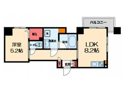 インテリジェンス御堂(1LDK/5階)の間取り写真