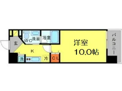 アーデン江戸堀(1K/9階)の間取り写真