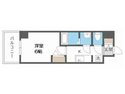 スプランディッド天王寺パークサイド(1K/6階)の間取り写真