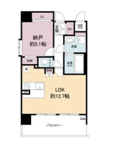 スプランディッド中之島ウエスト(1LDK/7階)の間取り写真