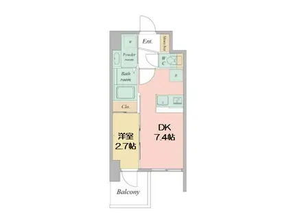 セレニテ日本橋エクラ(1DK/4階)の間取り写真