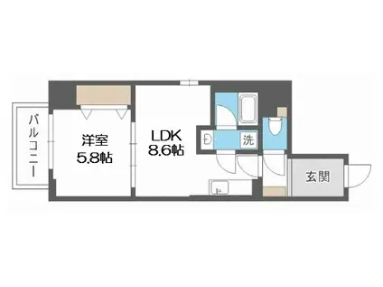 M-CHRIS(1LDK/6階)の間取り写真