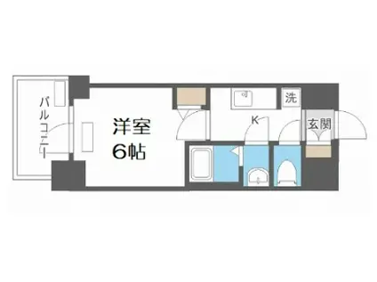 プレサンス松屋町ヴェルデス(1K/12階)の間取り写真