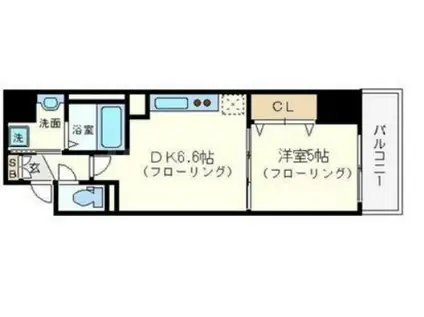 BRAVI南堀江(1DK/5階)の間取り写真