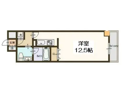 シティヒルズ安堂寺(1K/9階)の間取り写真