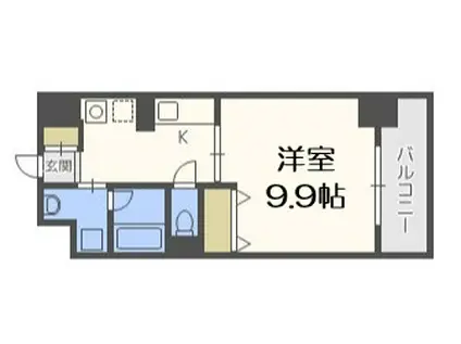 タウンコート幸町(1K/7階)の間取り写真