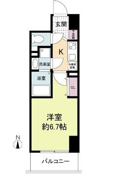 セレニテ心斎橋グランデ(1K/8階)の間取り写真