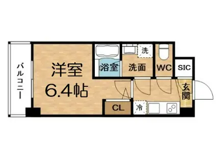 アドバンス西梅田ビオス(1K/2階)の間取り写真