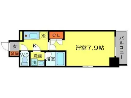 アーバネックス大阪城ウエスト(1K/2階)の間取り写真