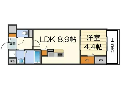 LASANTE梅田北(1LDK/6階)の間取り写真
