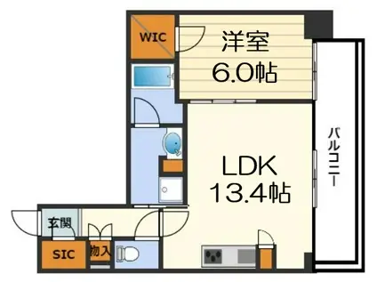 ザ・パークハビオ天満橋(1LDK/9階)の間取り写真